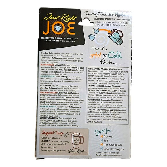 Just Right Joe: Beverage Hot & Cold Temperature Regulators, Mug Shaped Set of 5 - Picture 2 of 5